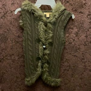 CLEARANCE * Fur-Lined Sweater Vest